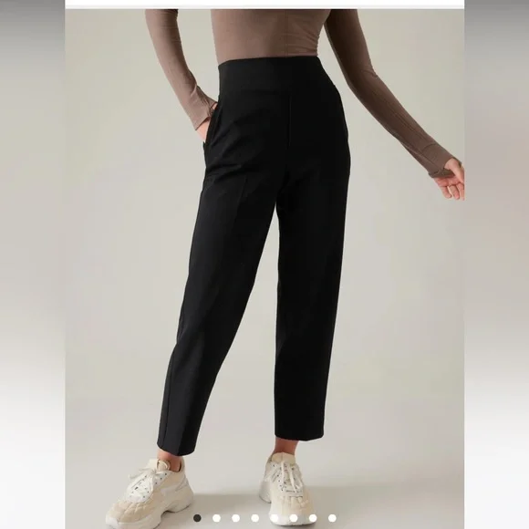 NWT Athleta Black Endless high rise Pant, Size 10 straight leg work Packable - Picture 2 of 16